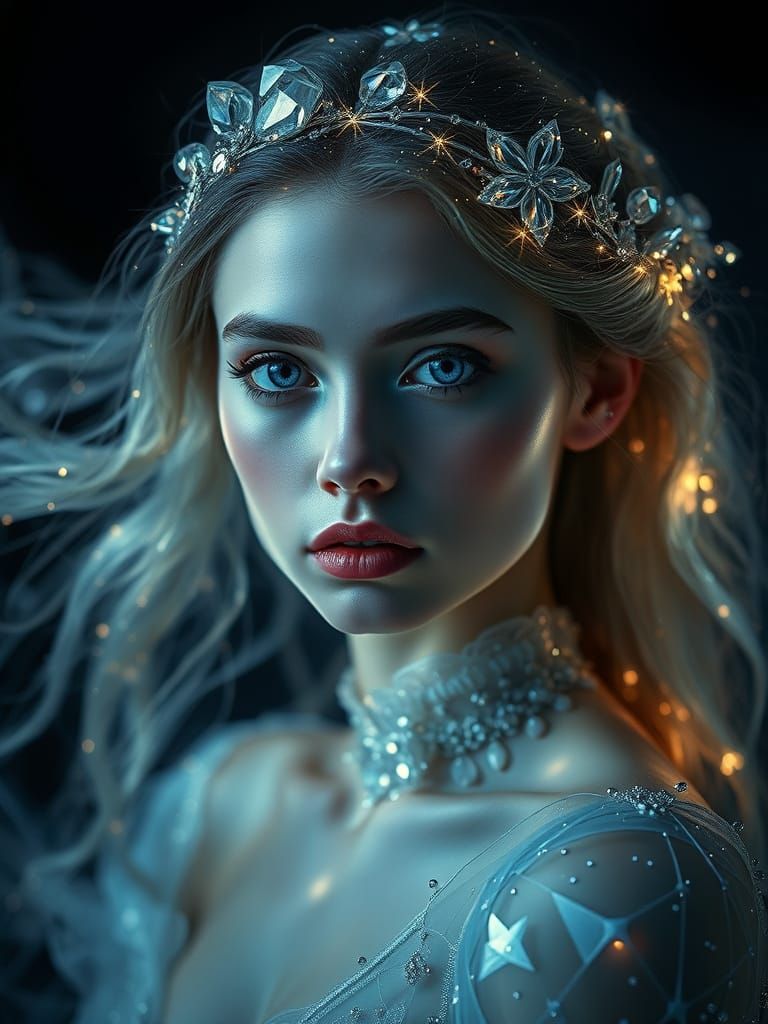 Ethereal Beauty Shines with Celestial Glow in Hyperrealistic...