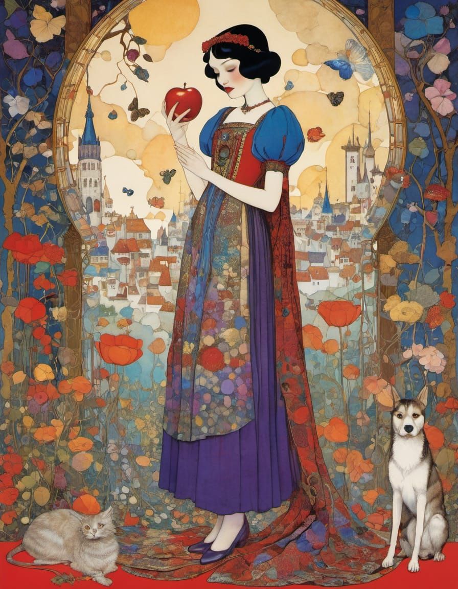Snow White in Art Nouveau Style
