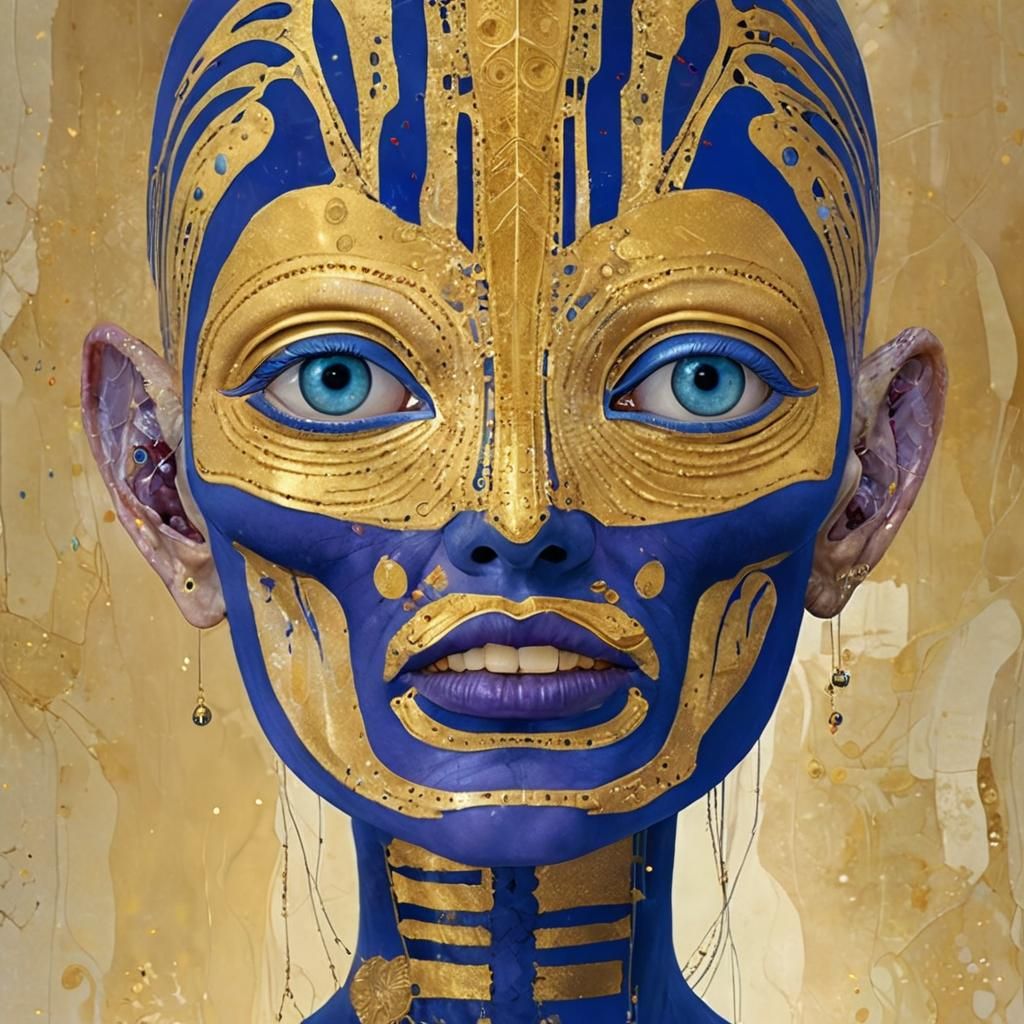 Alien Portrait in Retro Sci-Fi Style