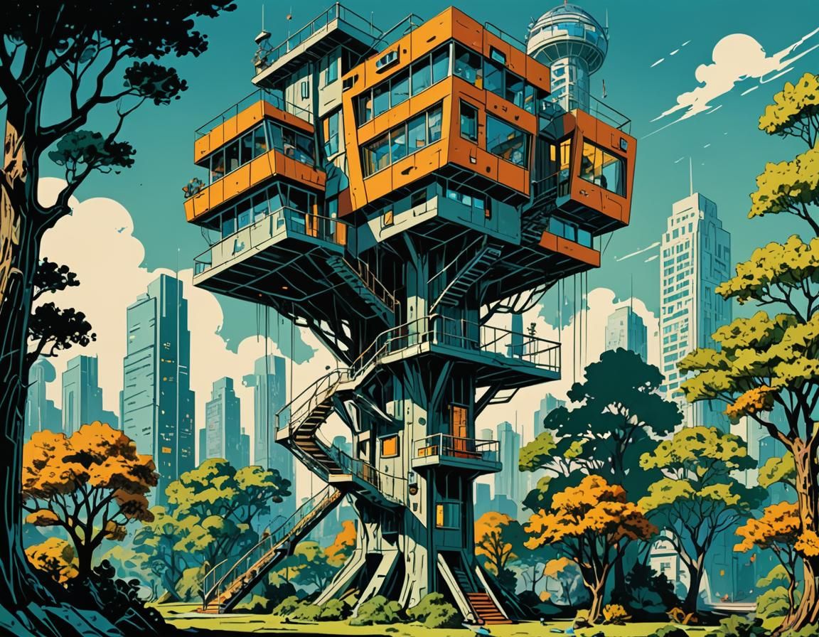 'The Treehouse Skyscraper' from a 60s comic