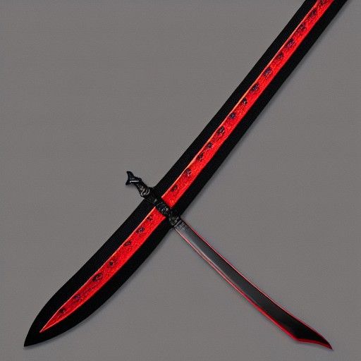 Dragonbane Longsword with Opulent Black and Red Design