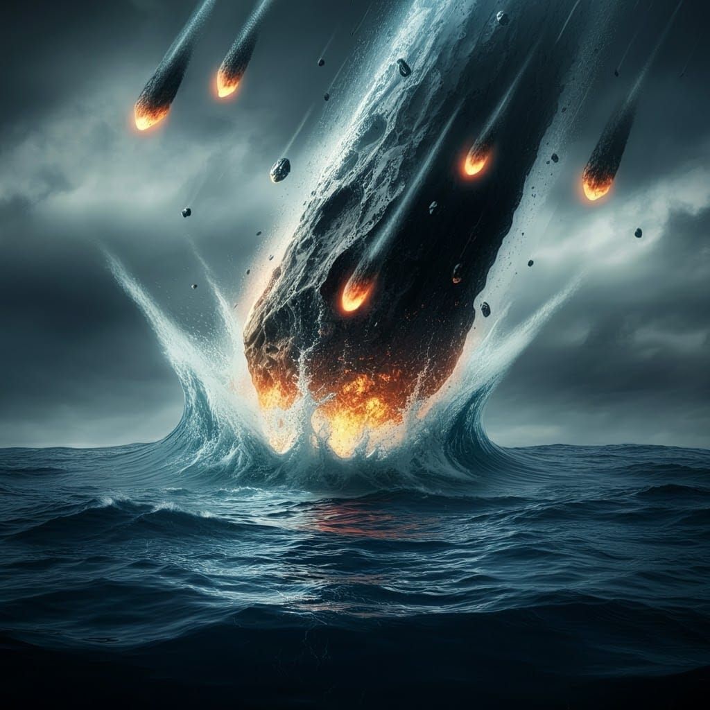Meteor Impact Creates Enormous Ocean Splash
