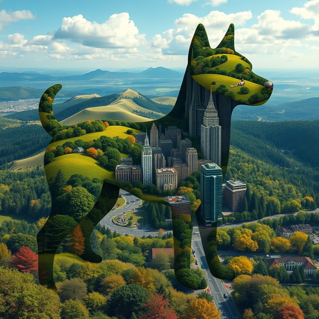 Dreamscape Canine Formed from Harmonious Union of Nature and...