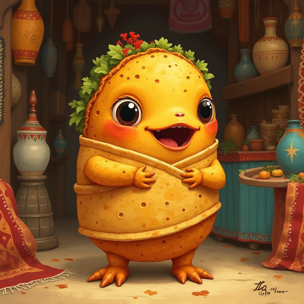 Vibrant Mexican Market Chimichanga