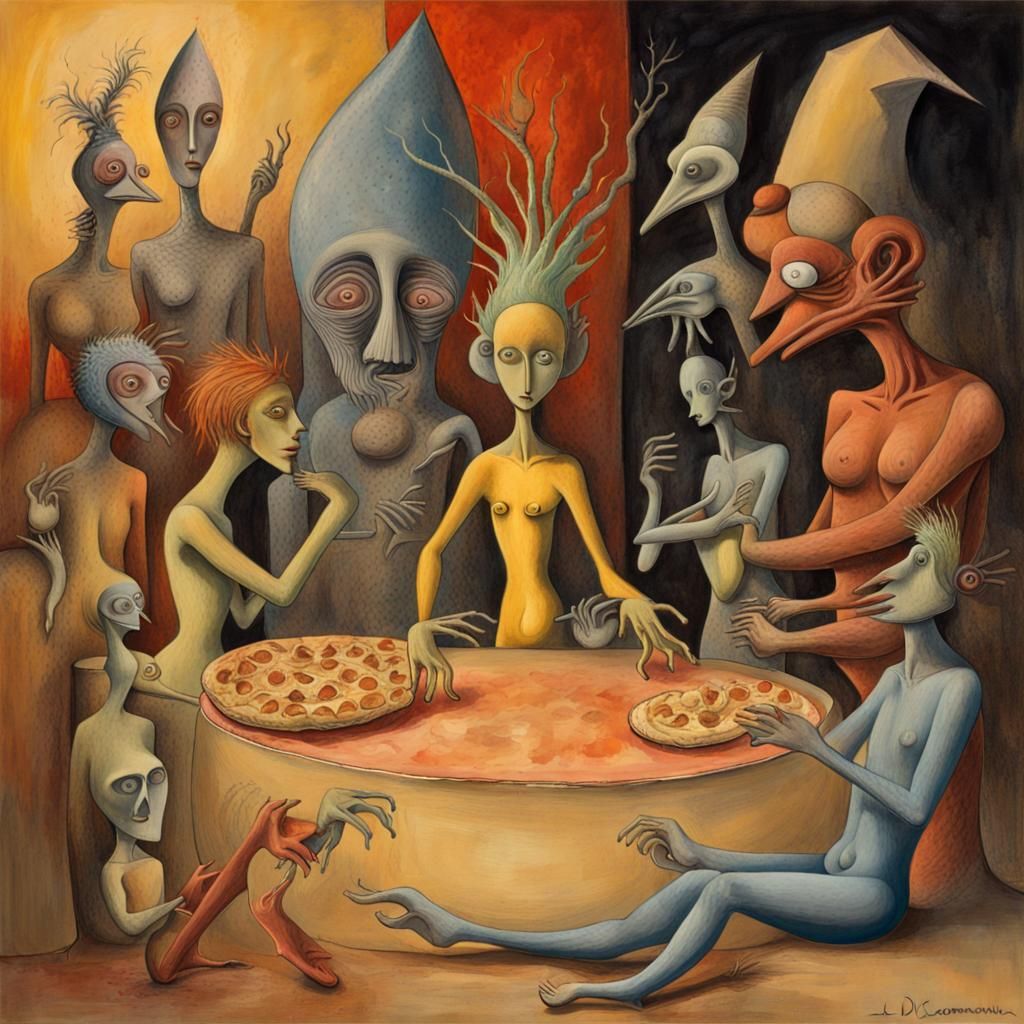 Surreal Dreamscape in Watercolor Style with Warm Colors