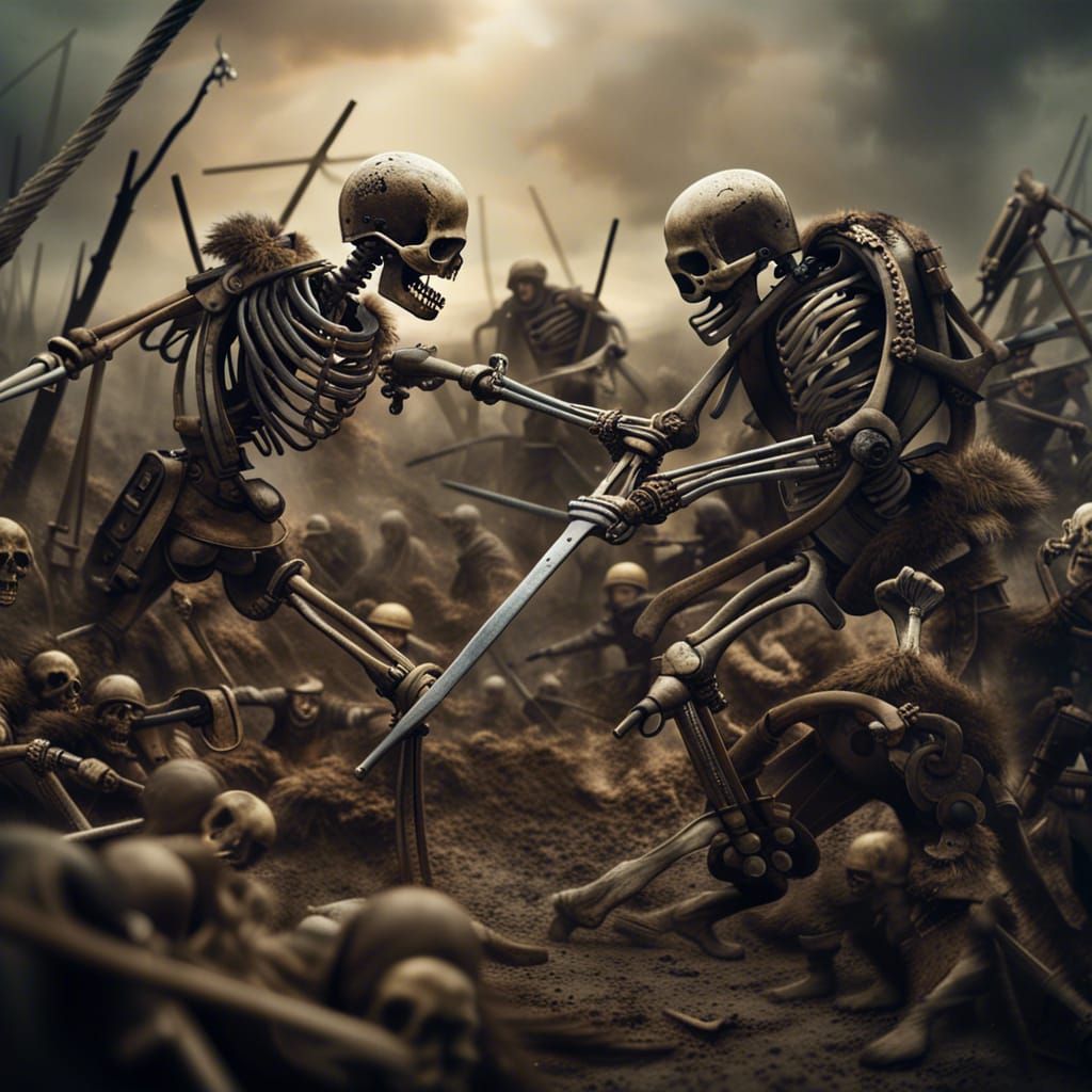 Skeleton in Somme Battle: Epic Digital Matte Painting