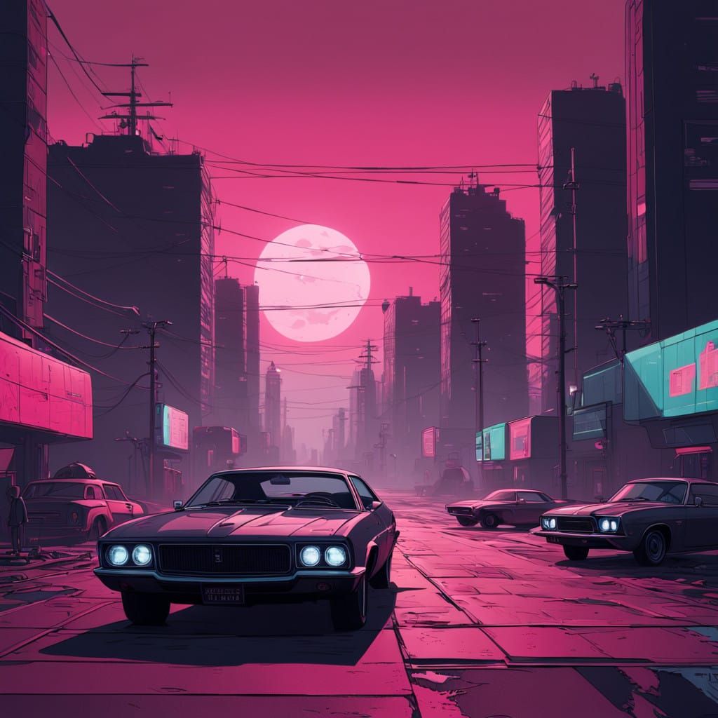 Futuristic Metallic Mask in Dark Pink Hues