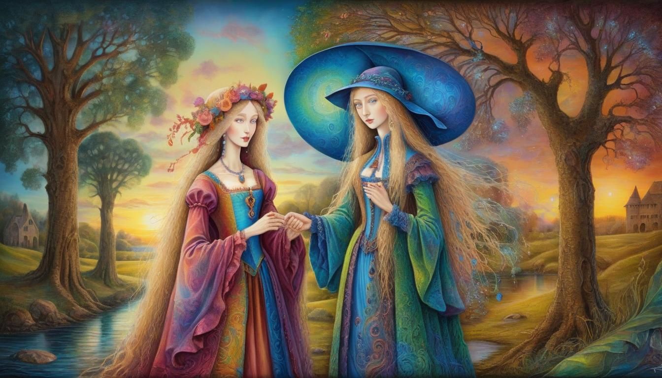 Surreal Arnolfini Portrait in Visionary Style