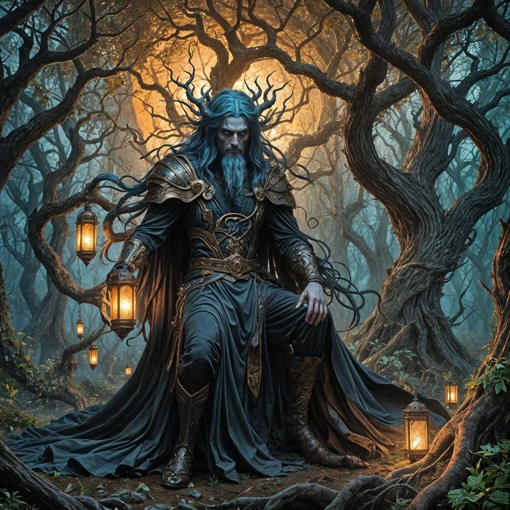 Hades Tending His Garden of Souls as Anime Art