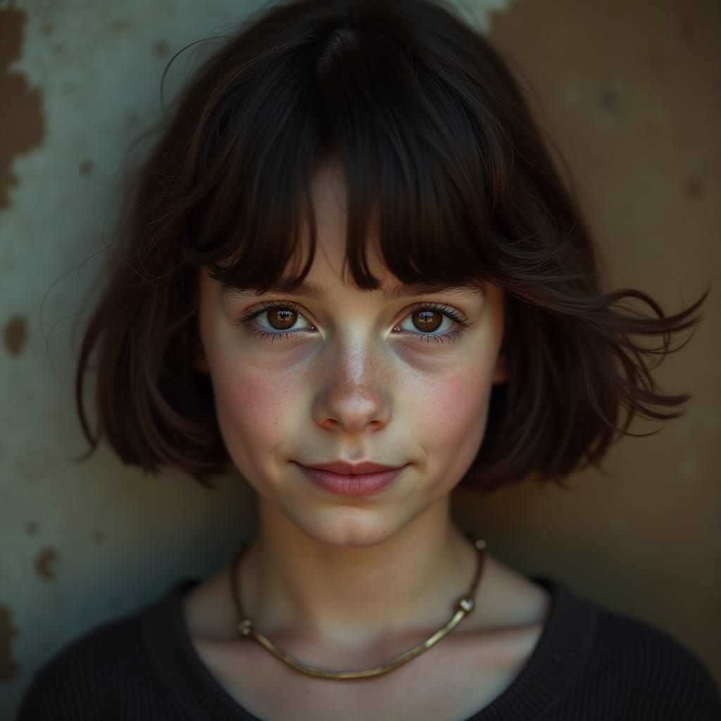 Girl with Brown Eyes in Cinematic Lighting