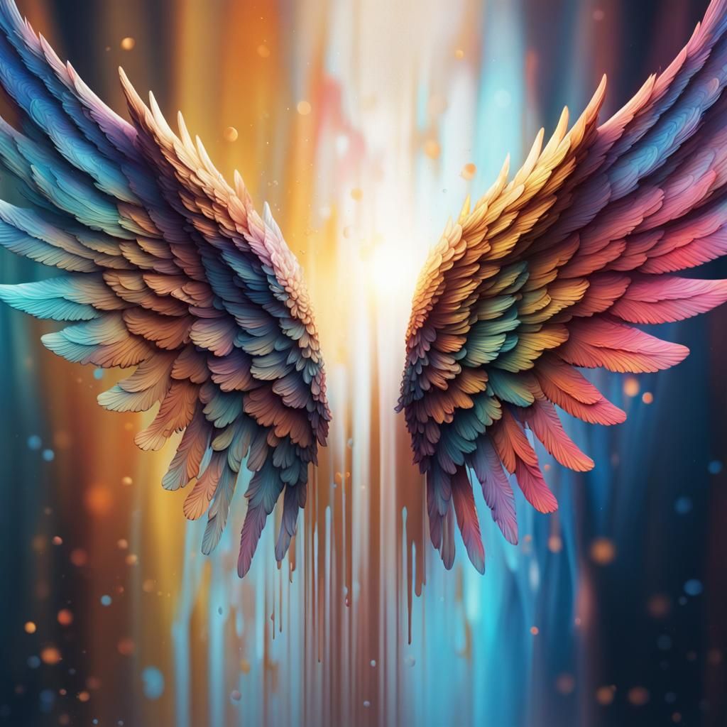 Hyperrealistic Angel Wings Splash Art Wallpaper