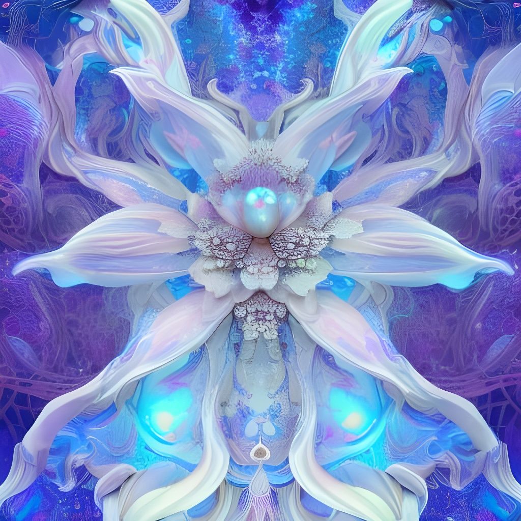 Opal Flowers in Holographic Astral Cosmic Style