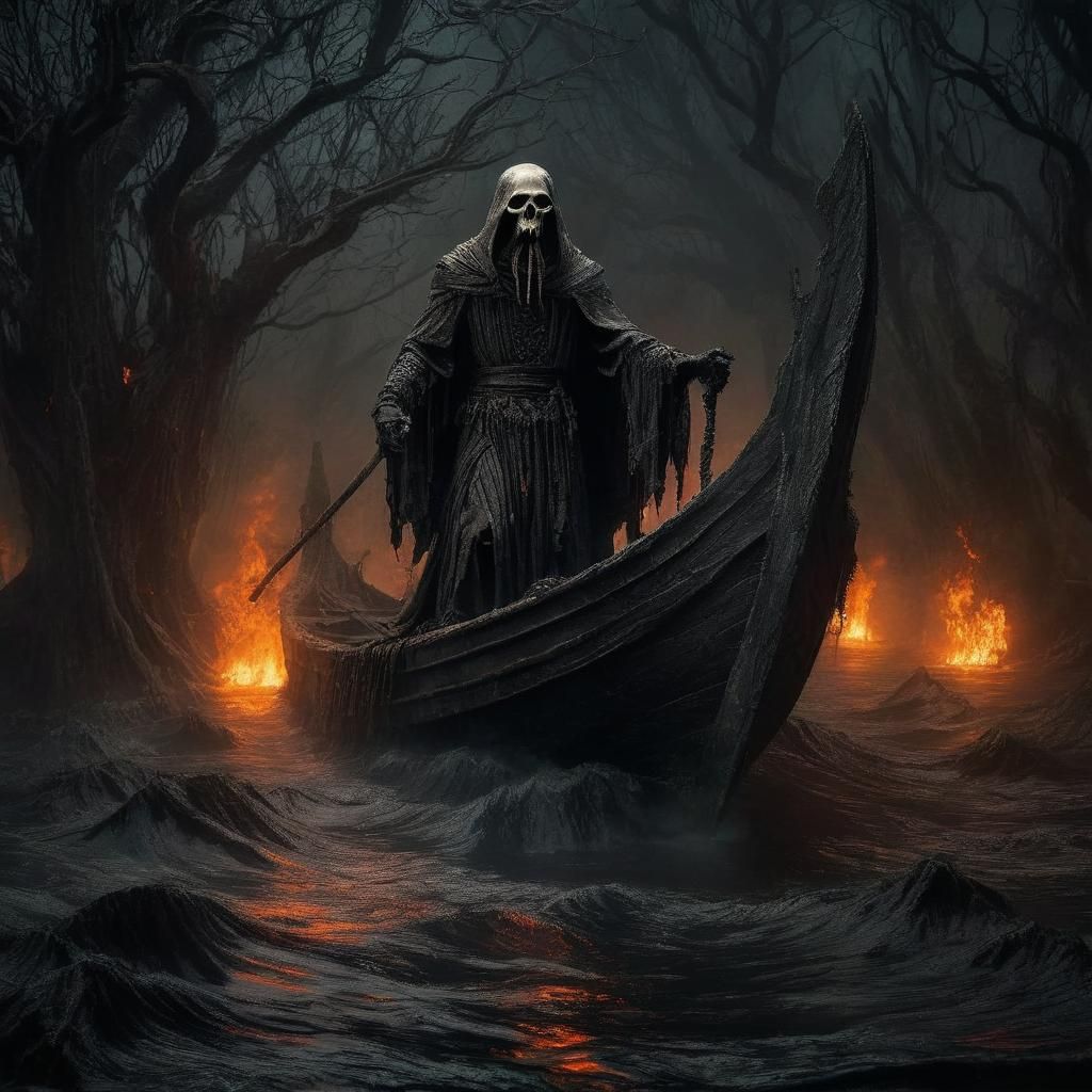 Charon Ferries Souls on the River Styx
