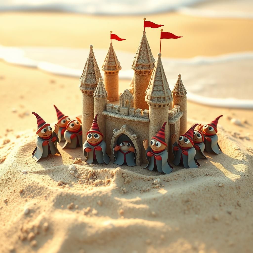 Crab Wizards at Sandcastle Hogwarts: Claymation Style