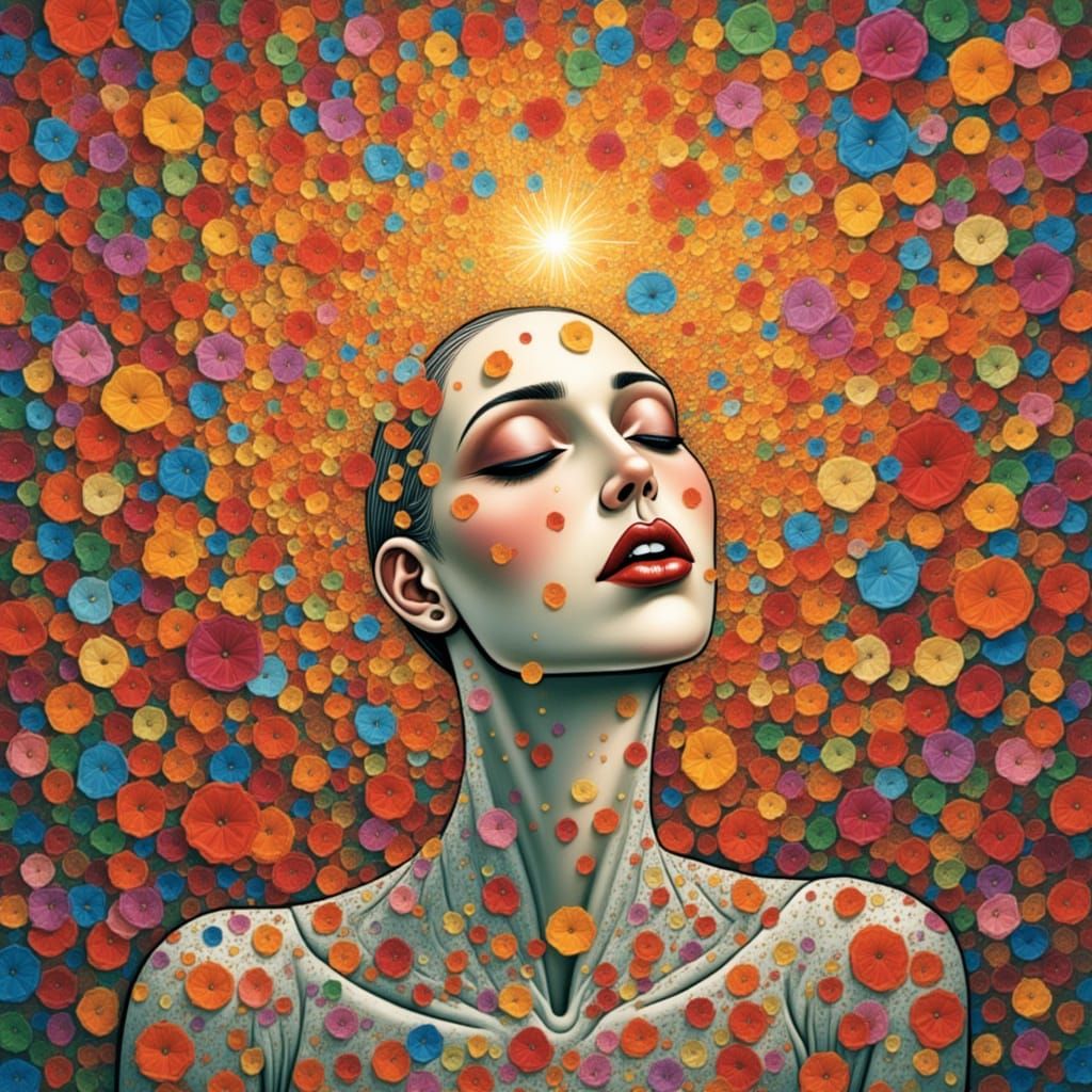 Surreal Goddess in a Whirlwind of Love