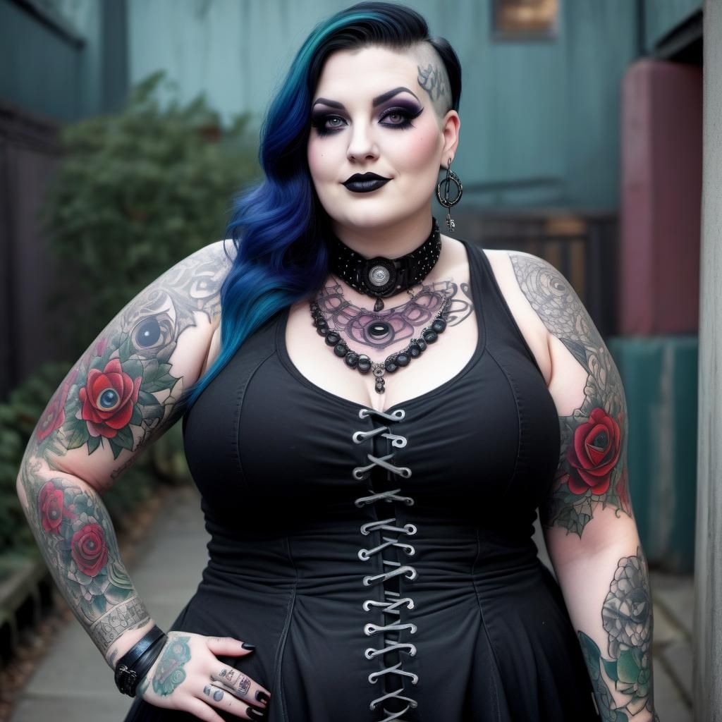 Stunning Goth Woman with Elaborate Details