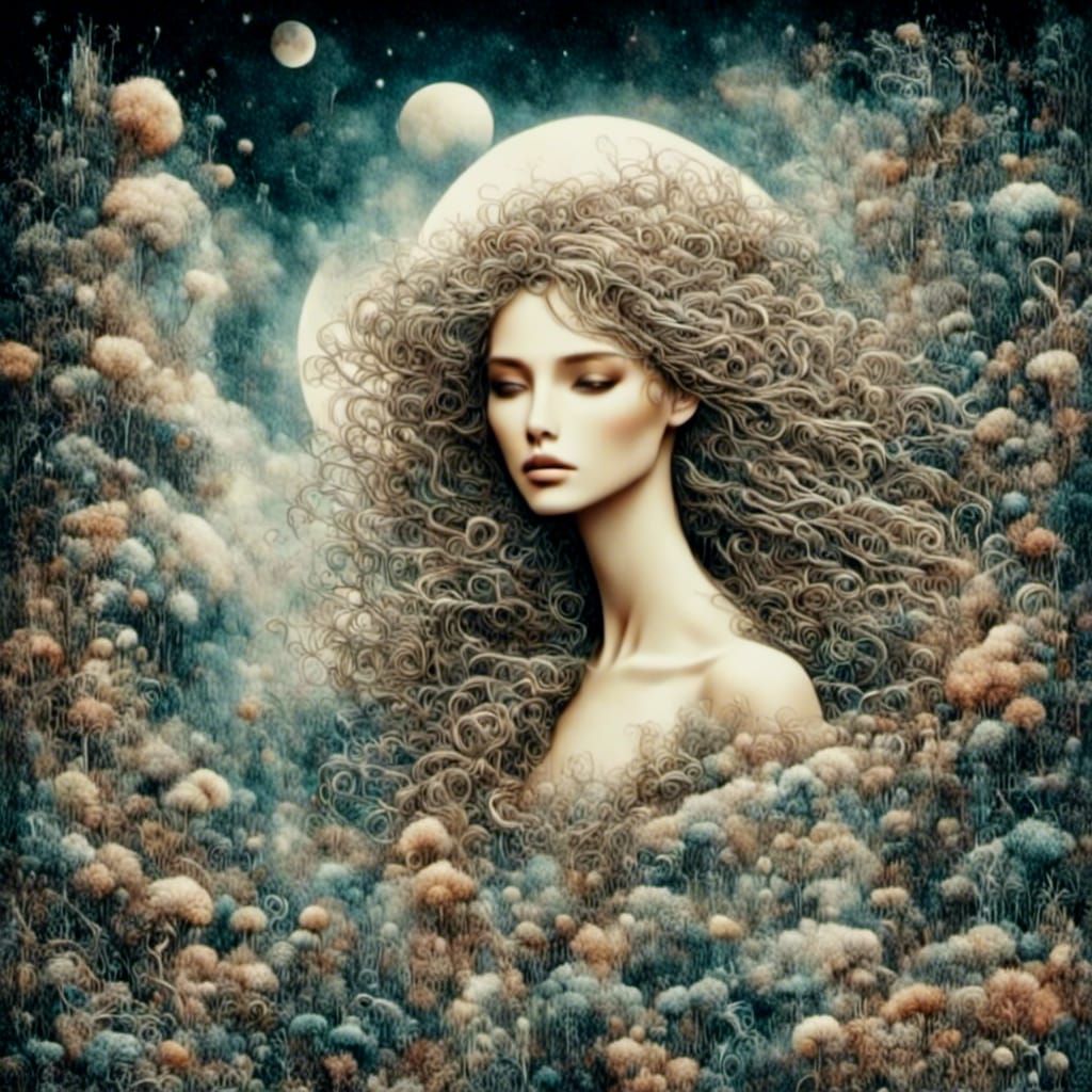 Dreamlike Somnambulism: A Whimsical Floral Dreamscape