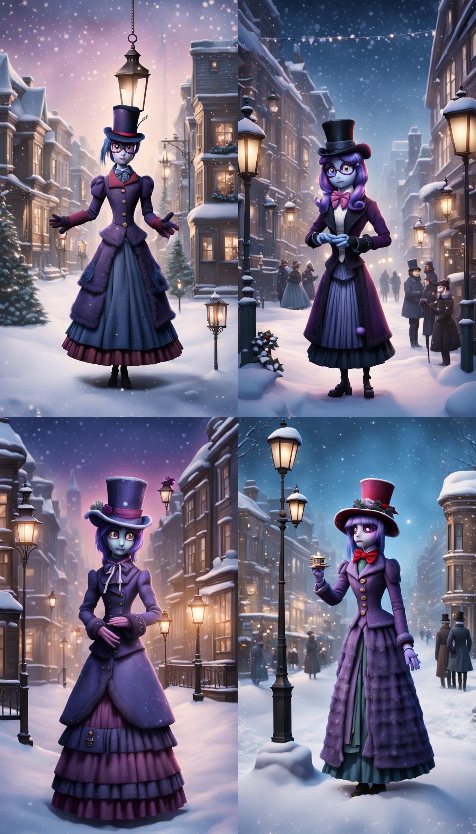 Victorian Caroler Marionette in Winter City