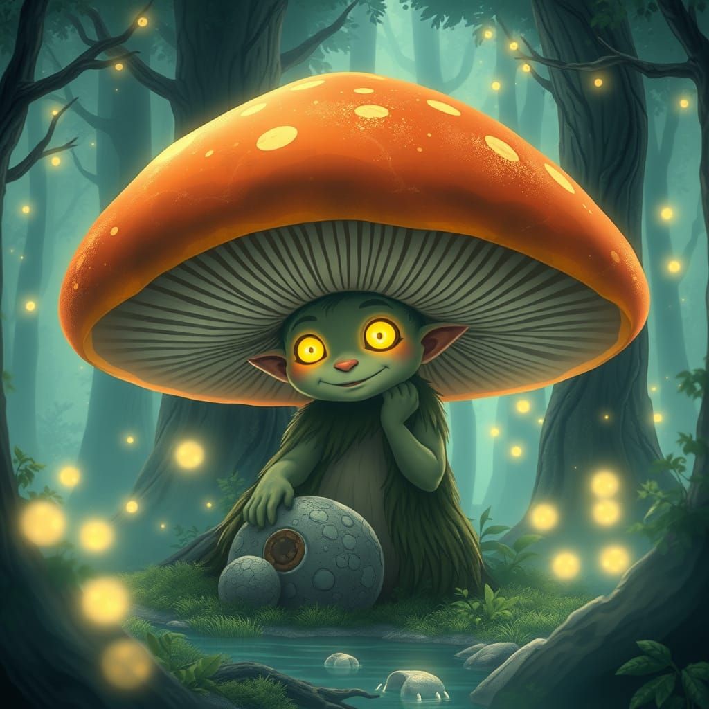 Enchanted Forest Spirit in Studio Ghibli Style