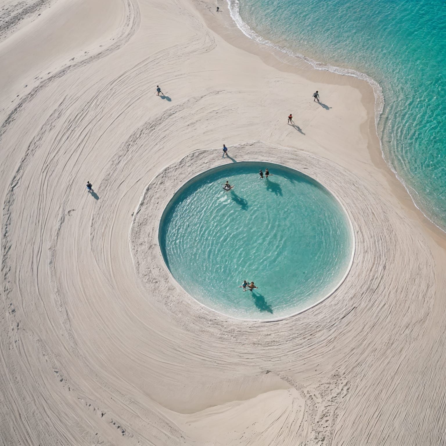 Modern Terrace by the Sea in Abstract Style