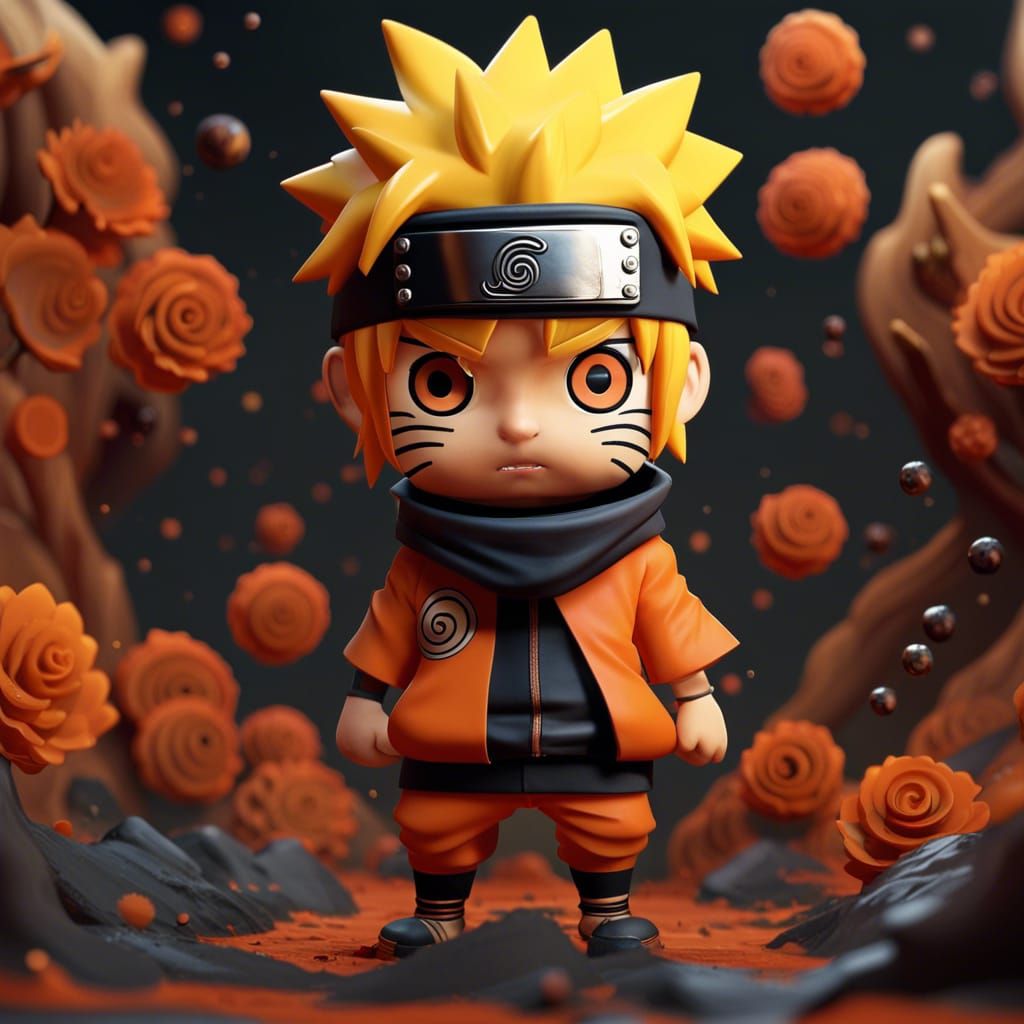 Chibi Naruto Uzumaki Detailed Matte Painting