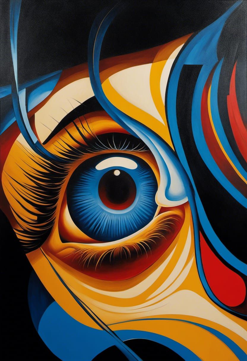 Melancholic Gothic Portrait in Abstract Expressionist Style