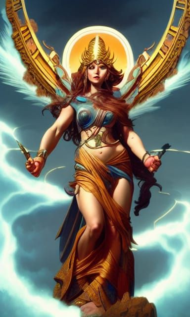 Goddess of Thunder: Hyperdetailed Astral Portrait