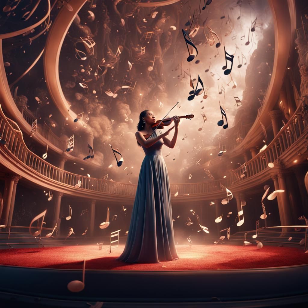 Opera Singer in Dreamlike Setting: Fantasy Concept Art
