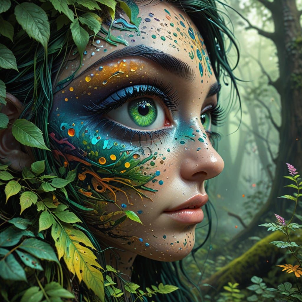 Whispering Forest in Vibrant Splashes of Color