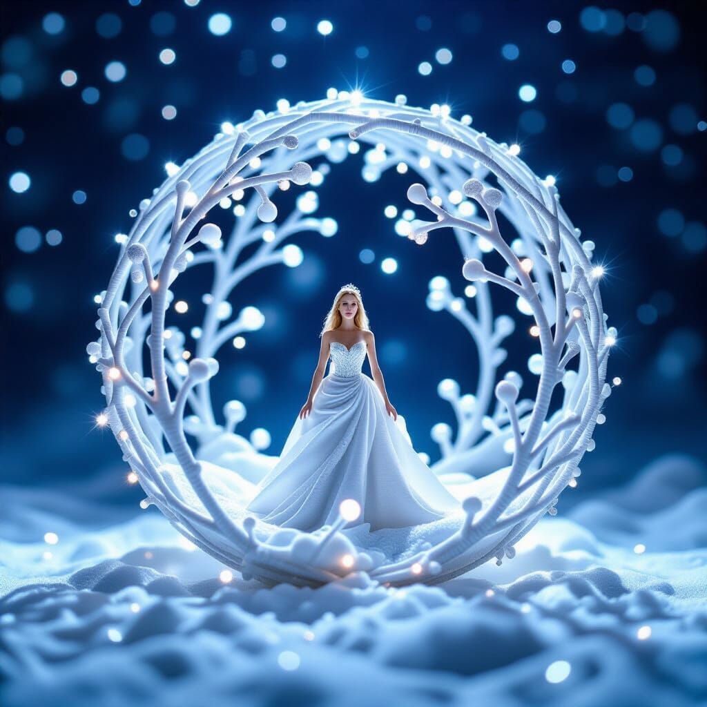 Savršena sfera žute boje napravljena od sjajnih niti lebdi u potpunom mraku i lagano sija iz nje pozadinsko svetlo. U nj...