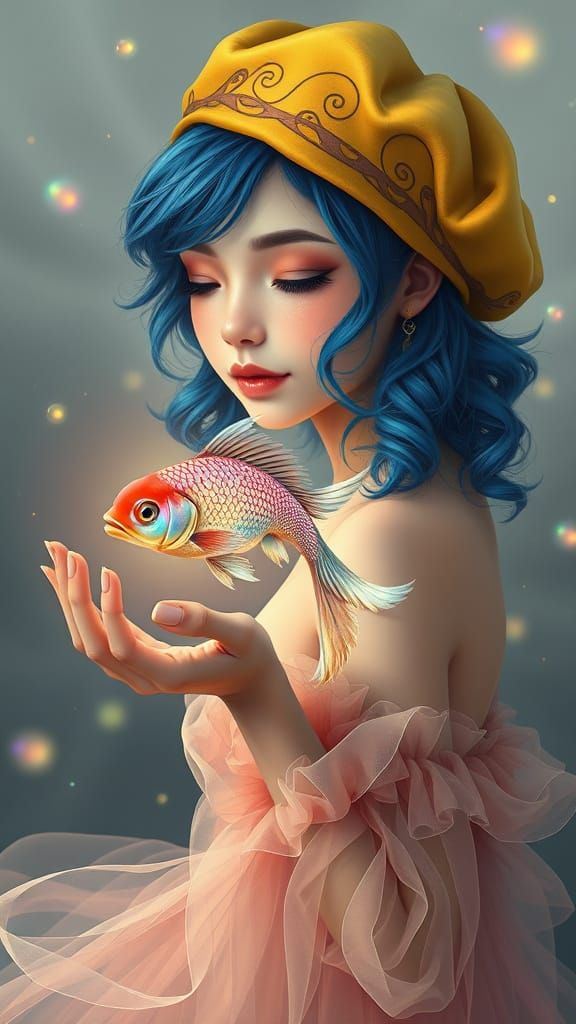 Dreamy Fantasy Scene in Whimsical Painting Style
