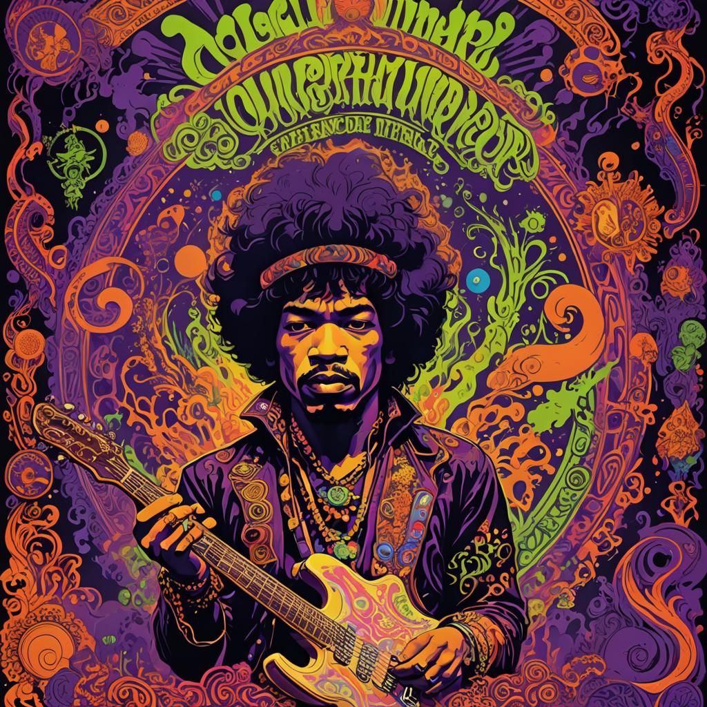 Psychedelic 1968 Blacklight Poster Art