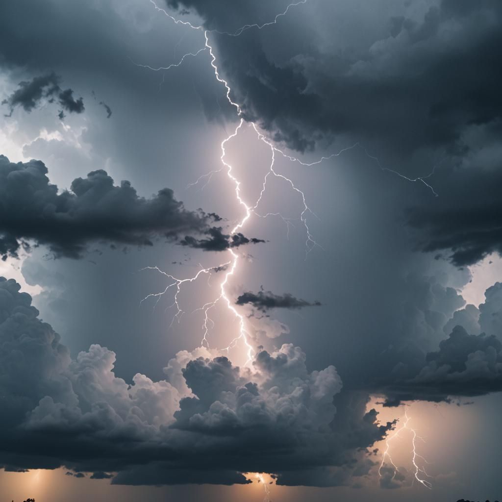 Dramatic Stormy Sky with Lightning Photography