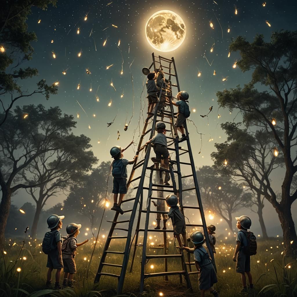 Children Catching the Moon: Digital Matte Painting