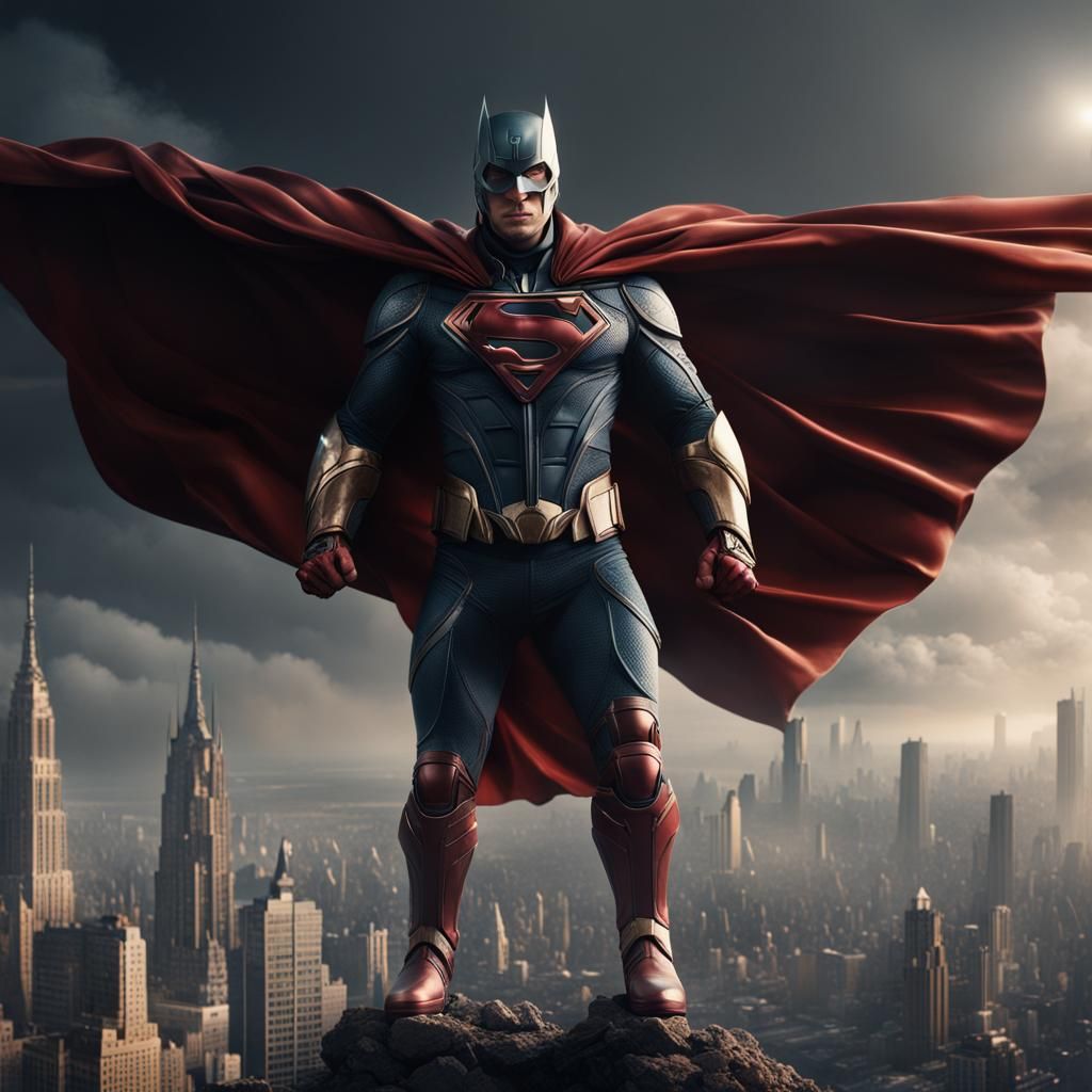 Epic Superhero in a Dramatic Digital Painting