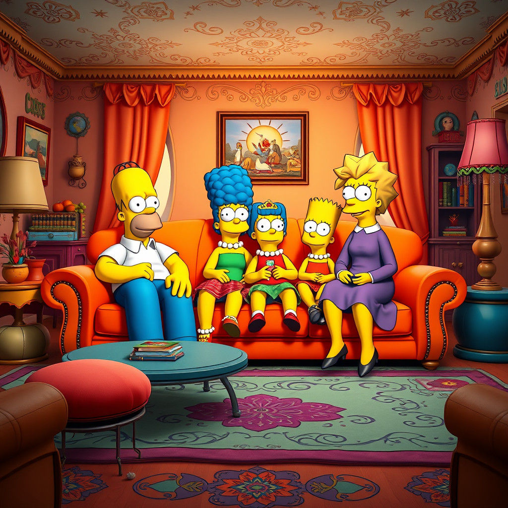 The Simpsons Family in Detailed 3D Concept Art