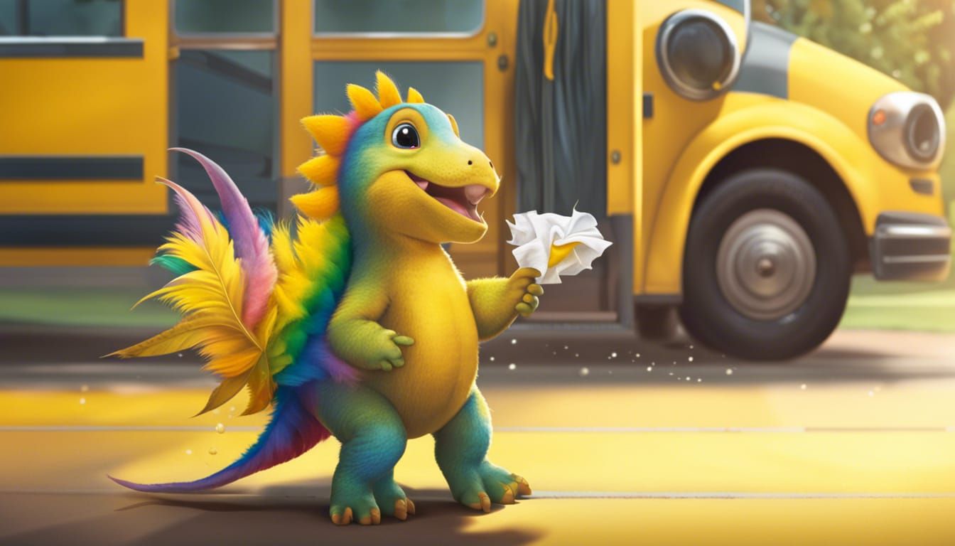 Rainbow Dinosaur's First Day of School