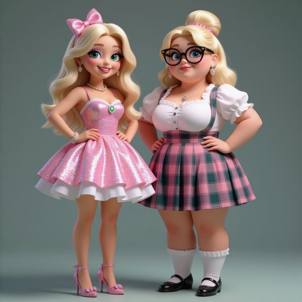 College Friends Posing for Photo in Matte Painting Style