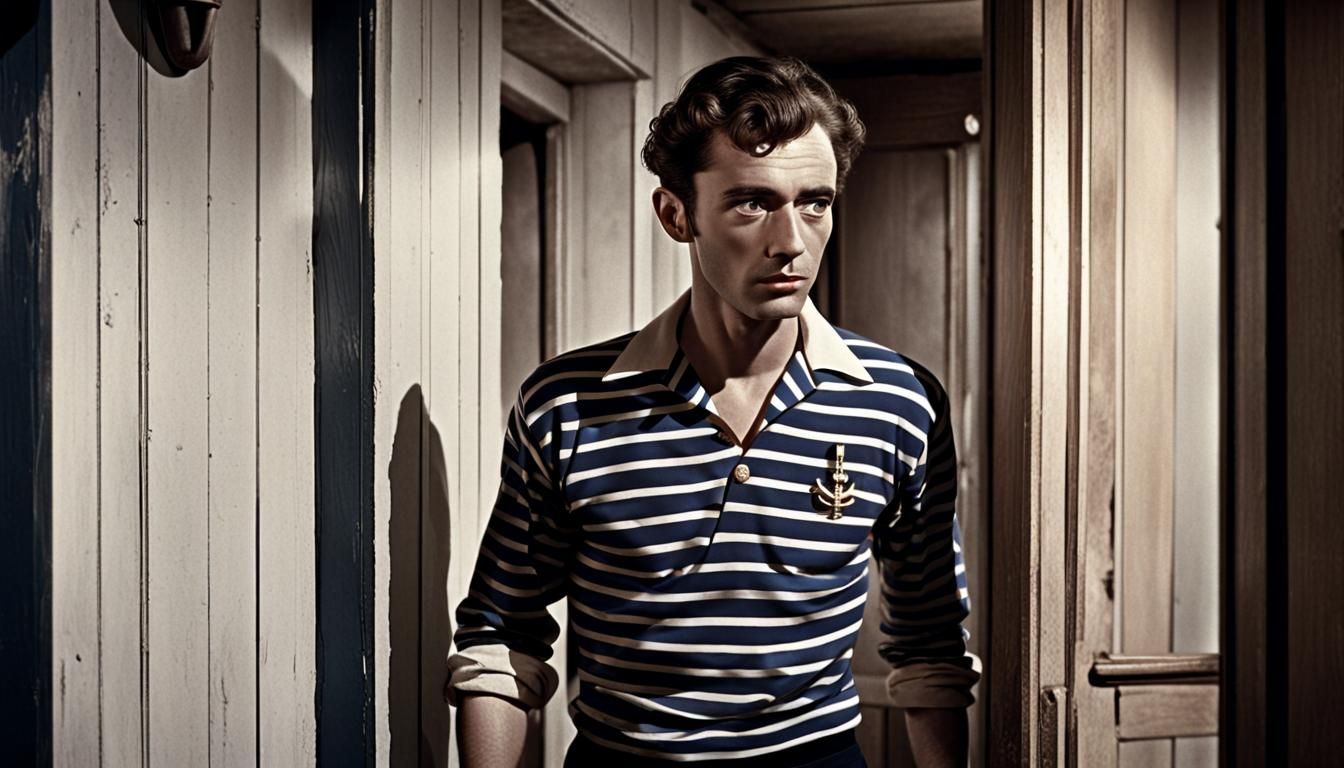 French Sailor in Brothel: Film Noir Abstract Art