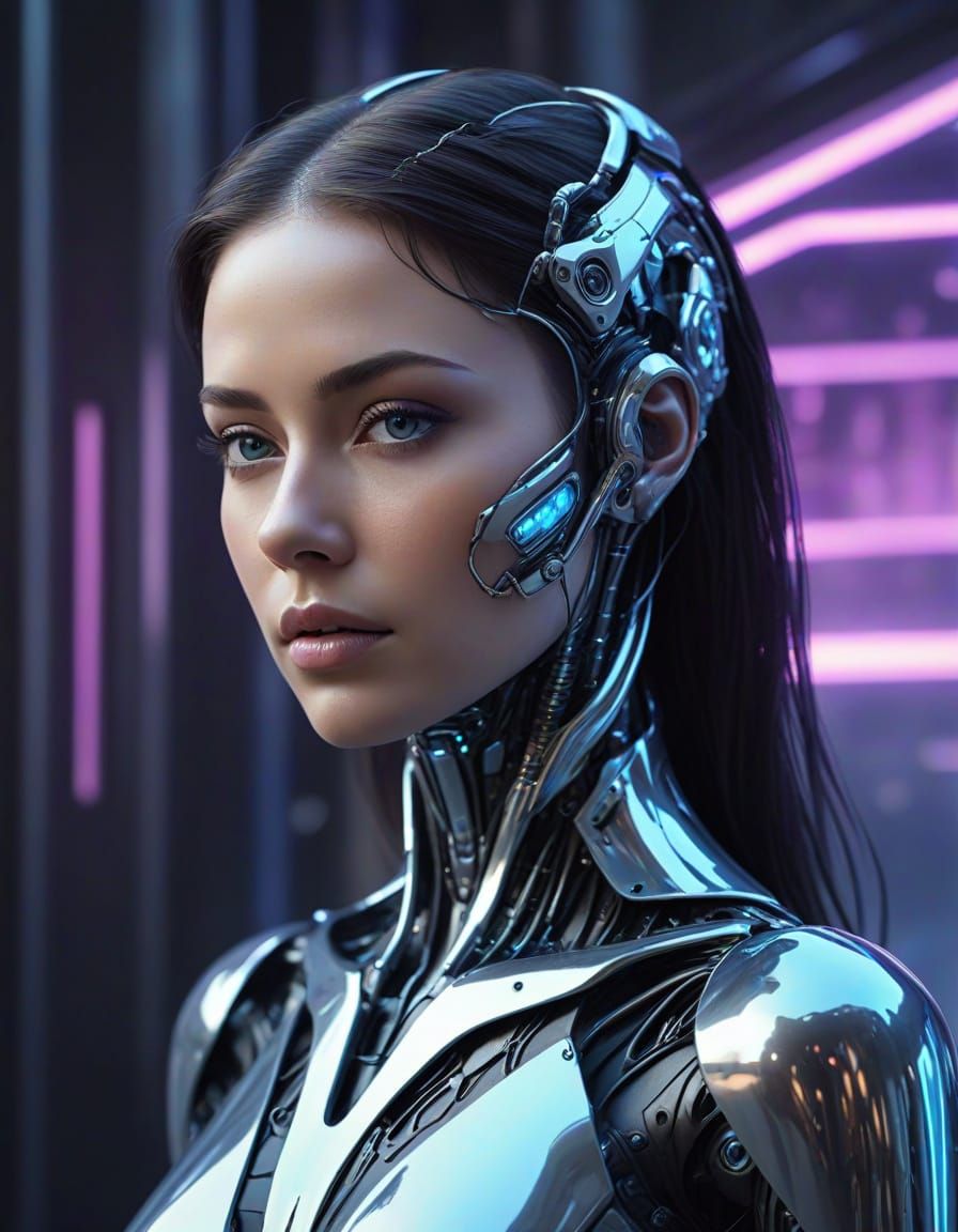 Cyberpunk Goddess of the Digital Realm