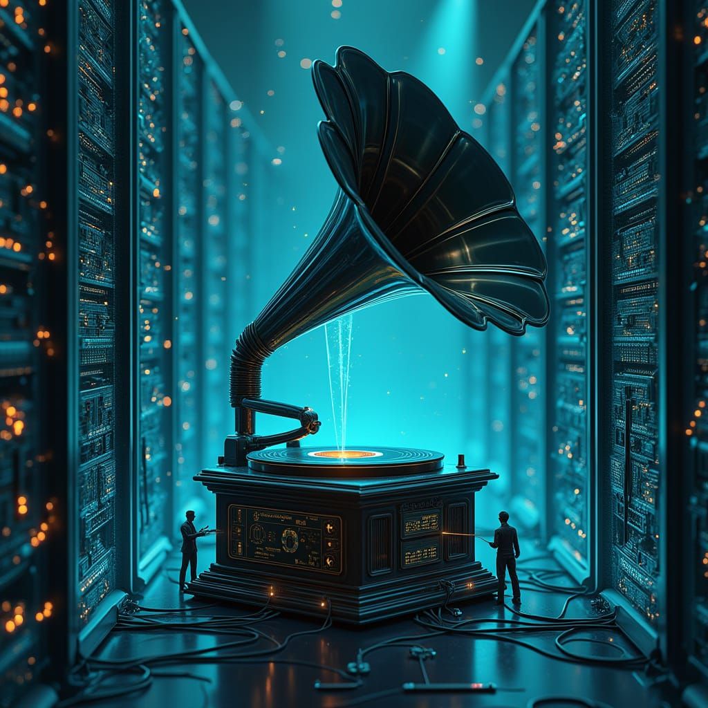 Gramophone Data Center in Cyberpunk Style