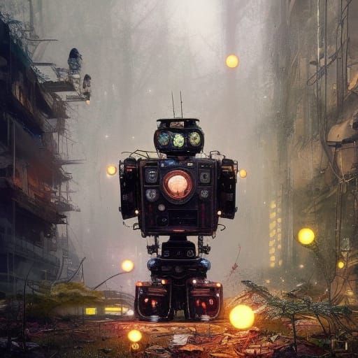 Machinery Goddess Robot in Detailed Realistic Style