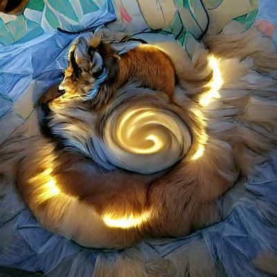 Glowing Furry Swirl Abstract Image
