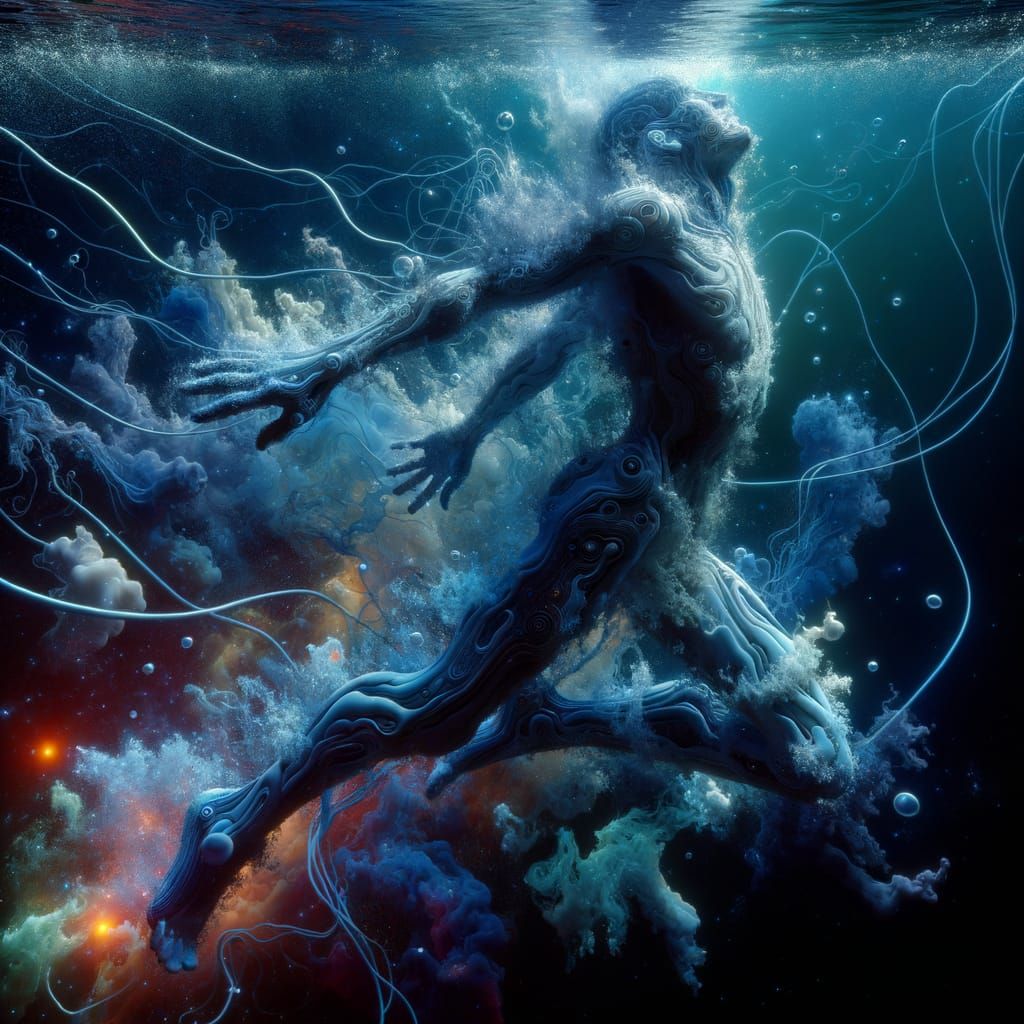 Surreal Underwater Nightmare: Drowning in Liminal Space