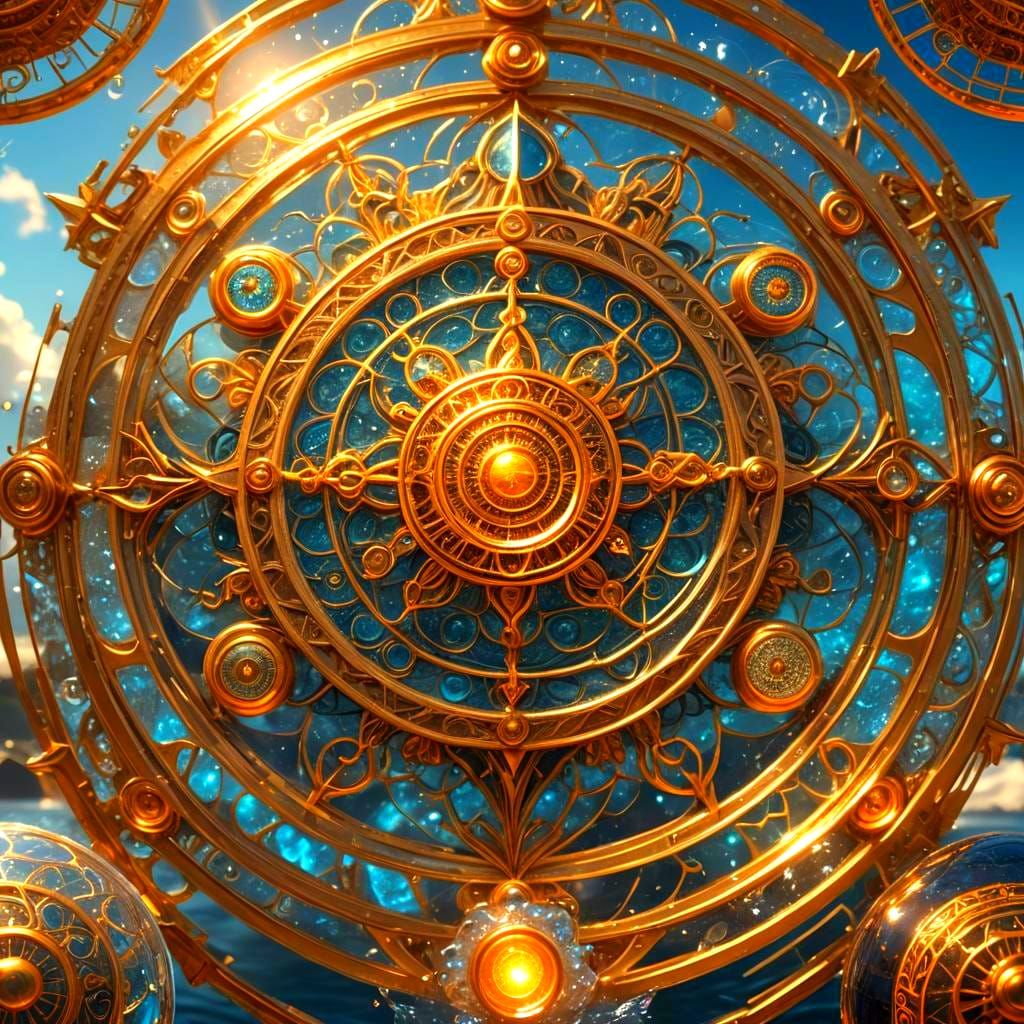 Mystical Symbols Etched in Energy as Cosmic Concept Art