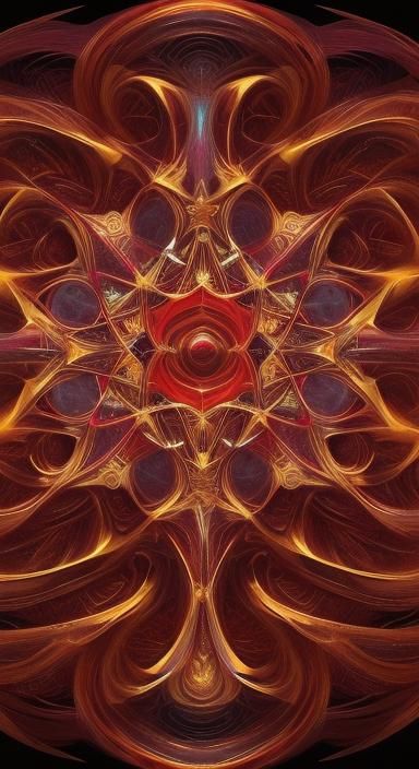 4k res symmetrical fractal random art effect and still motio...