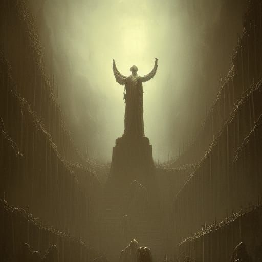 Sinister Necropolis Inspired by Doré and Rutkowski