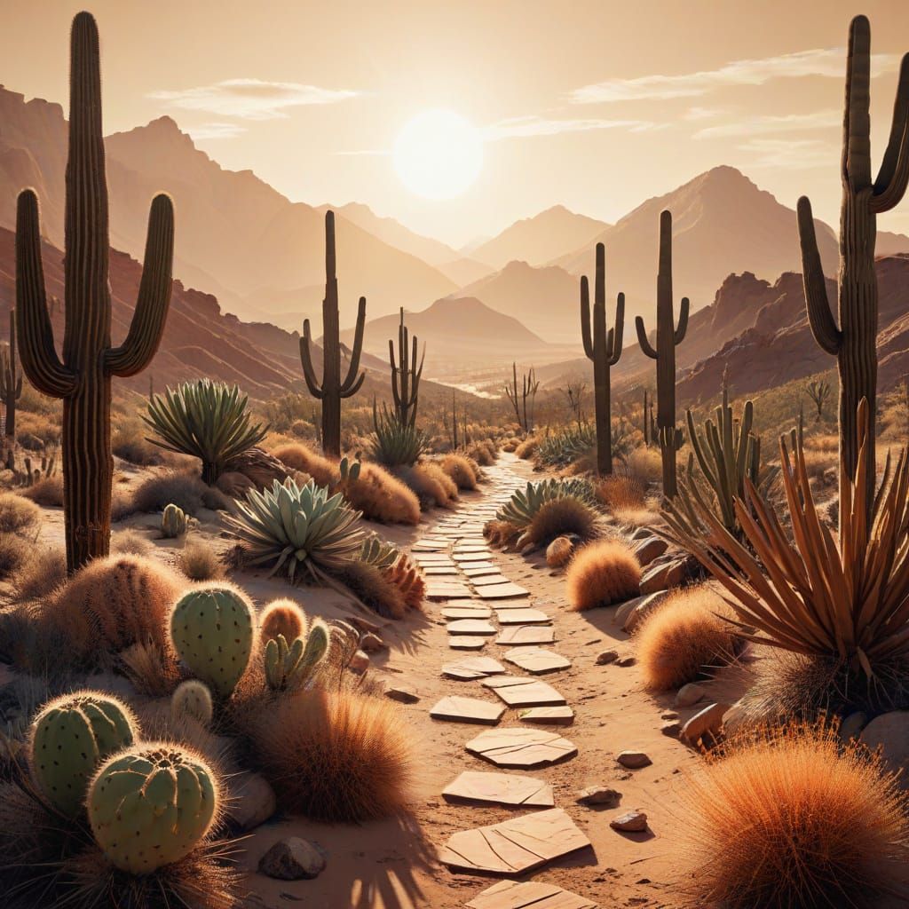 The Minimalist boho image depicts a stylized desert landscape,