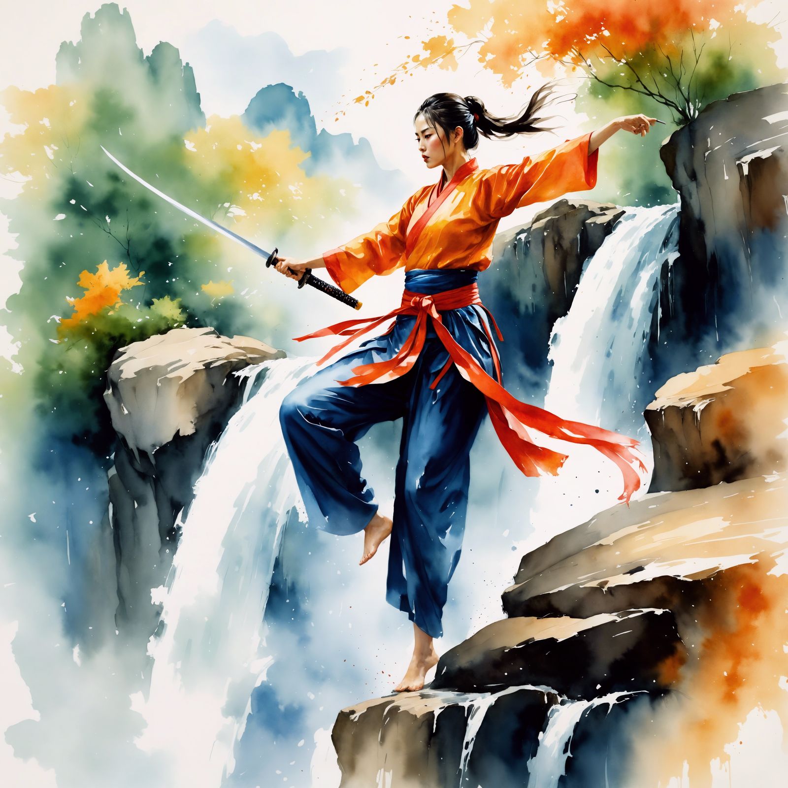 Kung Fu Master Training: Razumovskaya-Style Waterfall Art