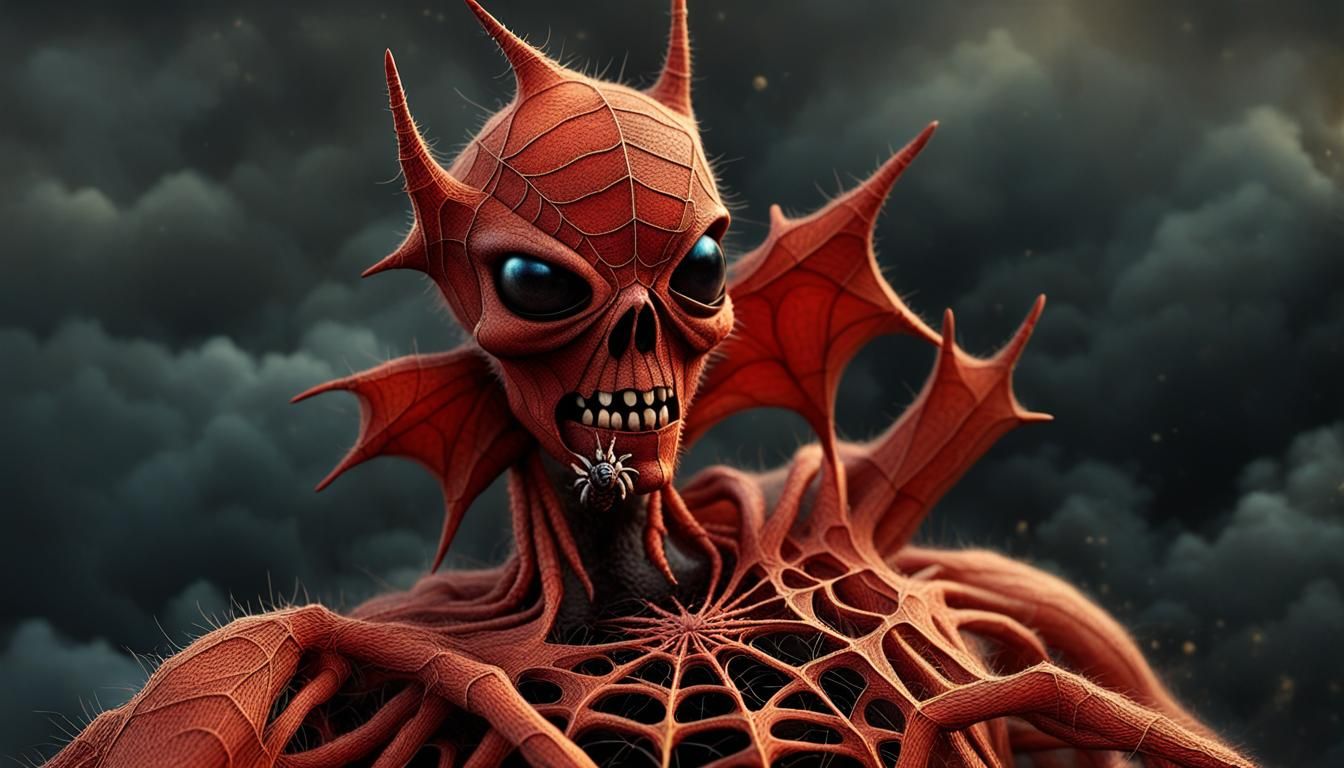 Pagan's Spiderweb Eyes: A Surrealist Vision of Despair